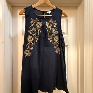 J. Jill Navy Sleeveless Blouse
